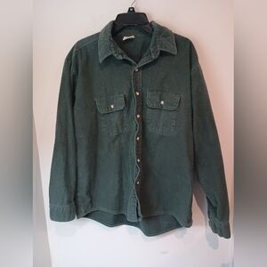 VINTAGE Five Brothers Shirt Mens Green Thick Flannel Button Up Outdoors- XL